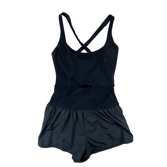 FP Movement Pants - Free People FP Movement Righteous Runsie Romper Womens XS Black One Piece